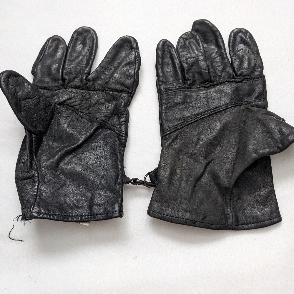 Black Leather US Army gloves - Picture 3 of 5